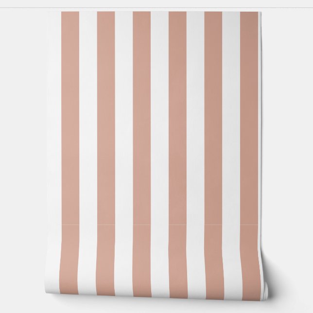 Papel pintado de rayas blancas y rosa toscano (Desenrollar)