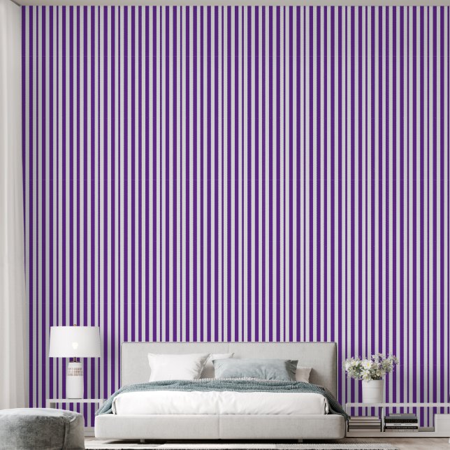 Papel pintado de rayas púrpura (Dormitorio)