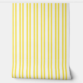 Papel pintado de rayas verticales de limón cítrico