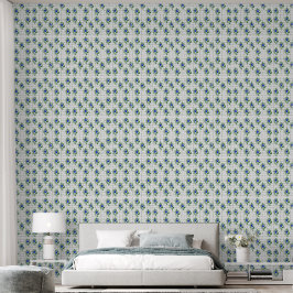 Papel pintado de rejilla floral azul elegante - Bo