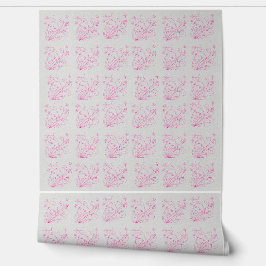 Papel pintado de remolino floral rosa elegante – B