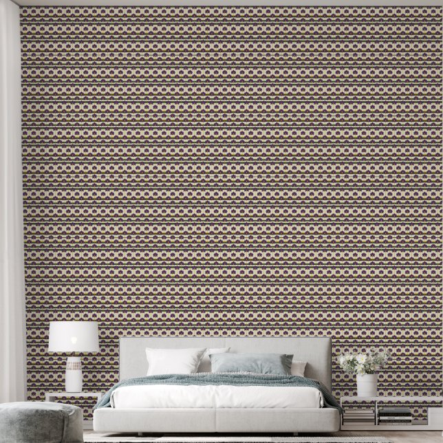 Papel pintado de ritmo de margarita violeta  (Dormitorio)
