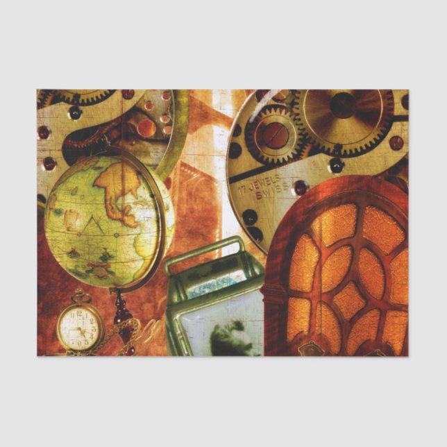 Papel pintado de Steampunk del vintage (Anverso)