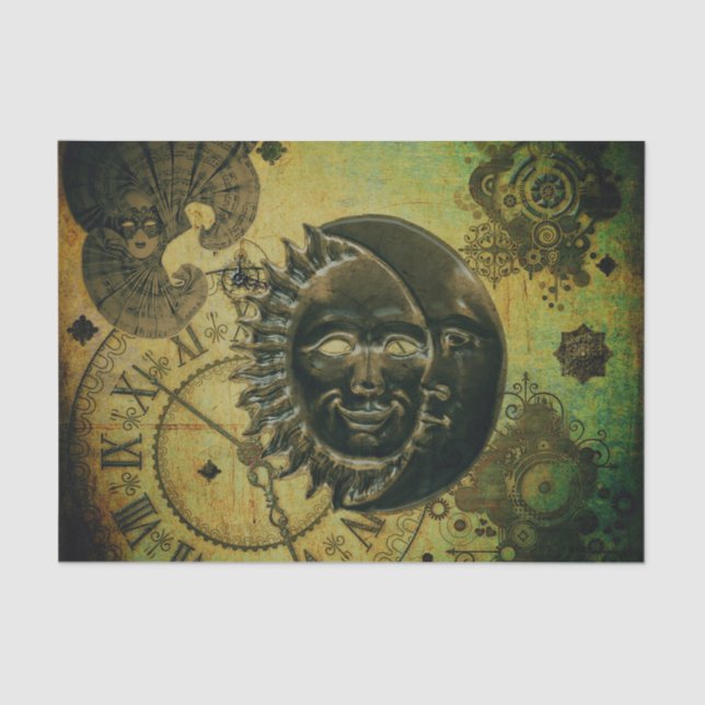 Papel pintado de Steampunk del vintage (Anverso)