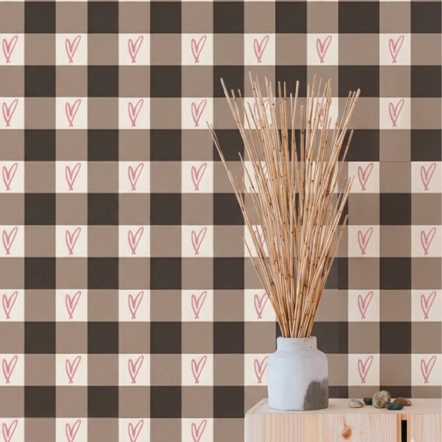 Papel pintado de textura de gingham de corazón mar (Subido por el creador)
