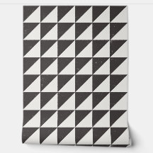 Papel Pintado de Triángulos Geométricos Negro y Bl