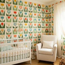 Papel pintado de tulipán de estilo moderno de medi