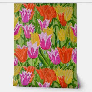 Papel pintado de tulipanes 