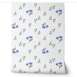 Papel pintado de tulipanes azules