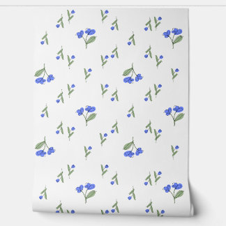 Papel pintado de tulipanes azules