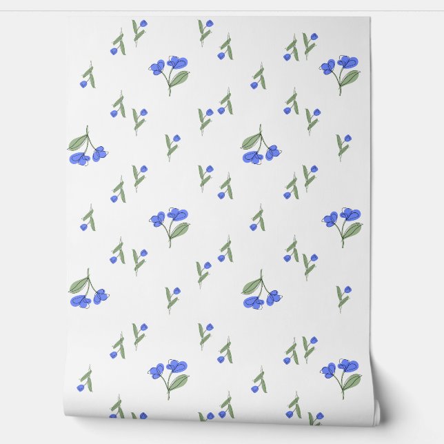 Papel pintado de tulipanes azules (Desenrollar)