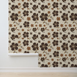 Papel Pintado Declaración artística de patrón floral de revestim