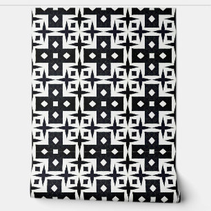Papel Pintado Deco geométrico moderno Moda clásica negro y blanc