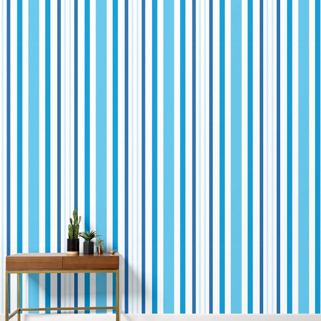 Papel Pintado Décor à lignes bleues (Pasillo)