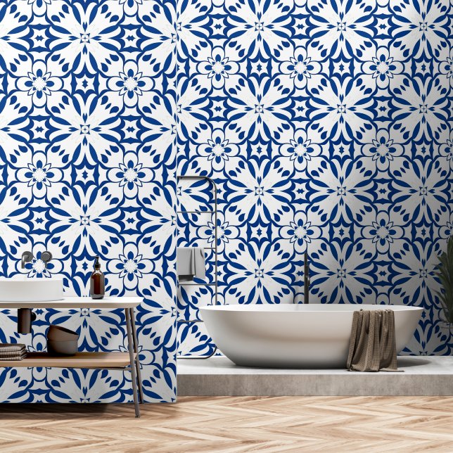Papel Pintado Décor oriental bleu (Baño)