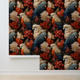 Papel Pintado Decoración Boutique Vintage Jungle Parrots Floral