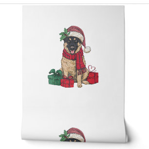 Papel Pintado Decoración de fiesta de Navidad Santa Malinois per