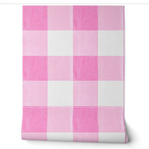 Decoración de guardería de gingham rosa | Cuadro d