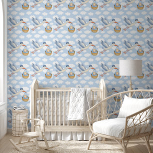 Papel Pintado Decoración de Guardería para la Llegada de un Bebé