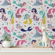 Decoración de habitación de niñas sirena linda