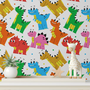 Papel Pintado Decoración de habitación infantil con dinosaurios
