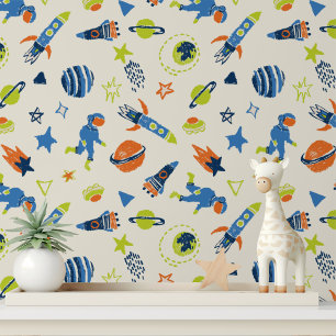 Papel Pintado Decoración de habitación infantil espacial astrona