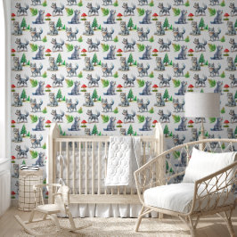 Papel Pintado Decoración de vivero de animales de bosque de cach