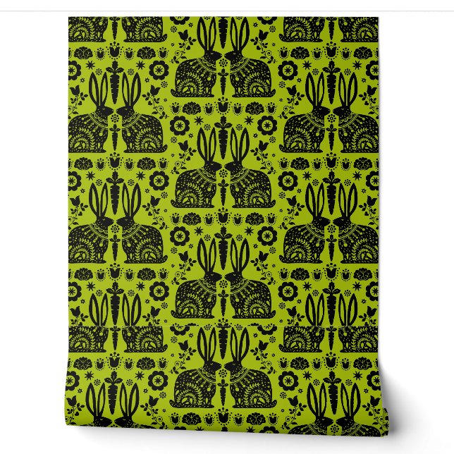 Papel Pintado Decoración del hogar con temática de conejo nórdic (Desenrollar)