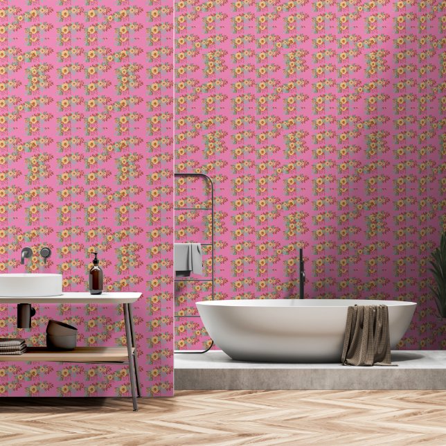 Papel Pintado Decoración moderna de Boho Floral en casa (Baño)