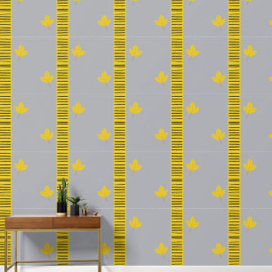 Papel Pintado Decoración moderna de color negro, gris y amarillo