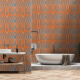 Papel Pintado Decoración moderna de la casa azul-Naranja