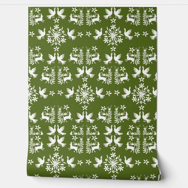 Papel Pintado Decoración Otomi Mexicana (Desenrollar)