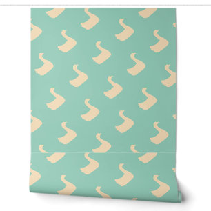 Papel Pintado Decorador Diagonal De Pato Afortunado Lt Verde azu