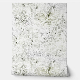 Papel Pintado Deja eucalipto blanco verde suave intenso