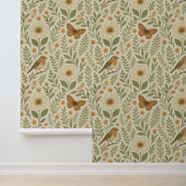 Papel Pintado Delicada armonía de jardín (Solicitud)
