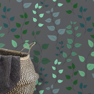 Papel Pintado Delicadas hojas verdes serenas en ramas delgadas