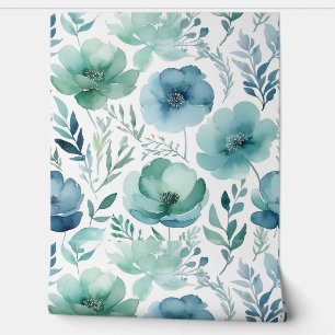 Papel Pintado Delicadas lavadoras acuarelas Florales en blandos 
