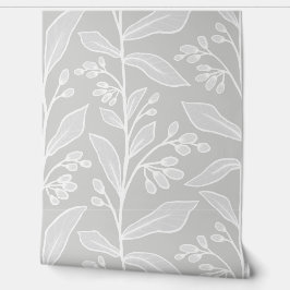 Papel Pintado Delicadas Plantas Botánicas Grandes De L2 Blancas