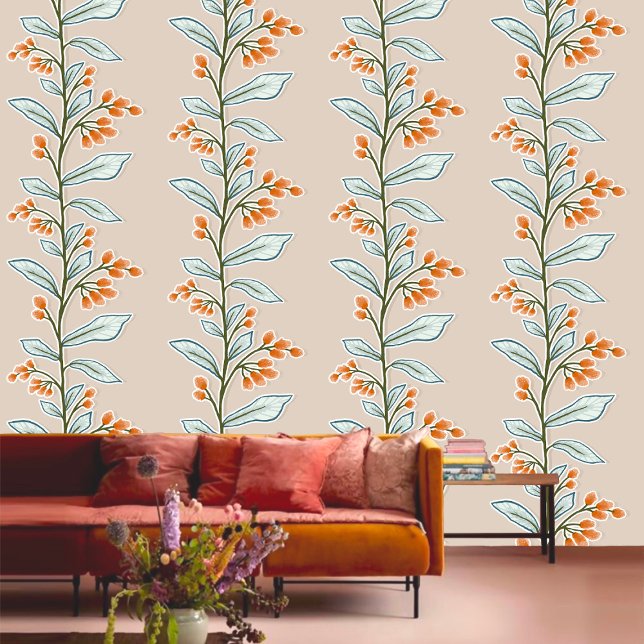 Papel Pintado Delicado Naranja de Planta Grande L7 de la Rebelió (Subido por el creador)