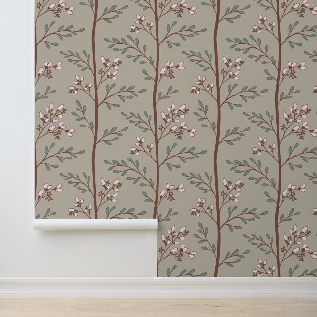 Papel Pintado Delicate Flowers in Bloom XL2 floral silhouette (Solicitud)