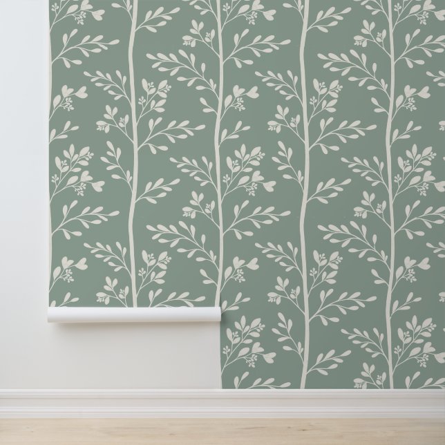 Papel Pintado Delicate Flowers in Bloom XL soft beige silhouette (Solicitud)