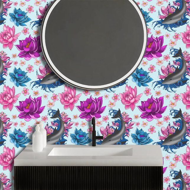Papel Pintado Delphin Lotus Flores Flores Flores de cerezo (Subido por el creador)