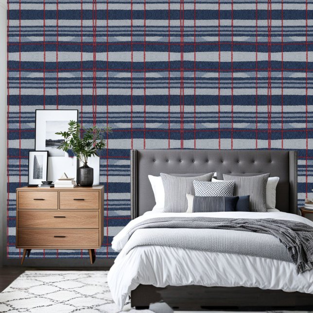 Papel Pintado Denim claro Denim oscuro denim rojo plaid (Subido por el creador)