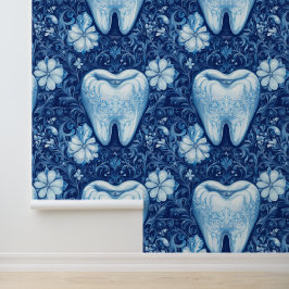 Papel Pintado Dentalidad Ornamental Flowered Tooth Clínica Denta