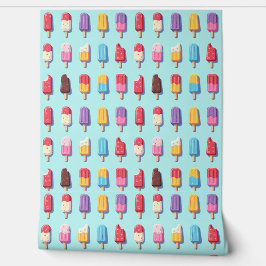 Papel Pintado Desfile de pájaros en el helado azul II