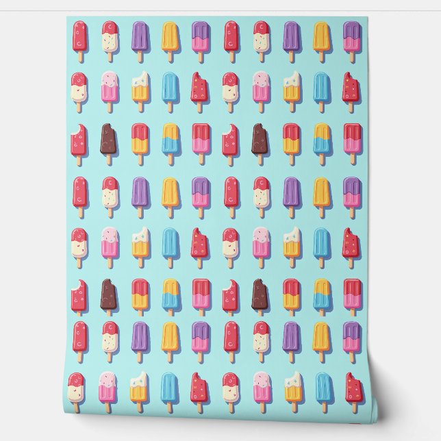 Papel Pintado Desfile de pájaros en el helado azul II (Desenrollar)