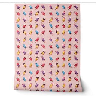 Papel Pintado Desfile de pájaros en helado rosa I