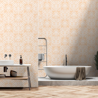 Papel Pintado Despegable de Color Damask Peach Puff Peel and Sti