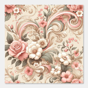 Papel Pintado Desplazamiento de jardín de Rosa de época