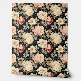 Papel Pintado Desplazamientos con rosas estilo victoriano